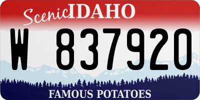 ID license plate W837920