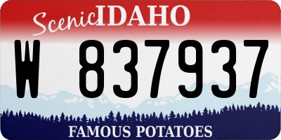 ID license plate W837937