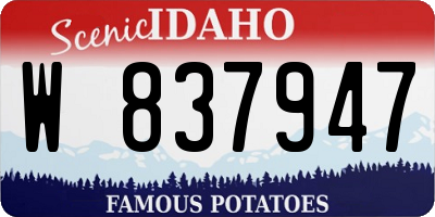 ID license plate W837947