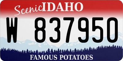 ID license plate W837950