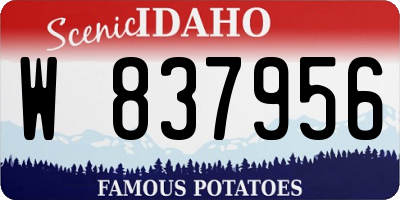 ID license plate W837956