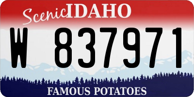 ID license plate W837971