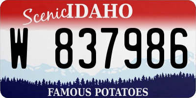 ID license plate W837986