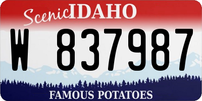 ID license plate W837987