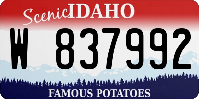 ID license plate W837992