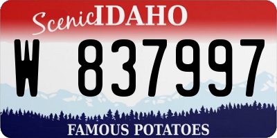 ID license plate W837997