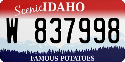 ID license plate W837998