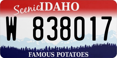 ID license plate W838017