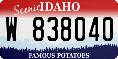 ID license plate W838040