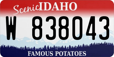 ID license plate W838043
