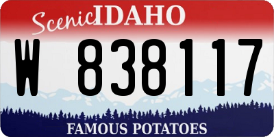 ID license plate W838117