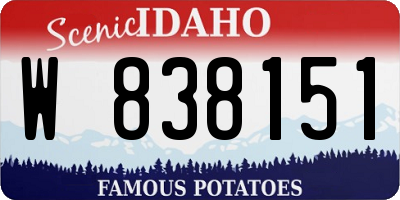 ID license plate W838151