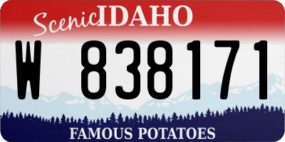 ID license plate W838171