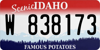 ID license plate W838173