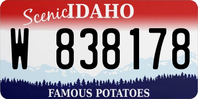 ID license plate W838178