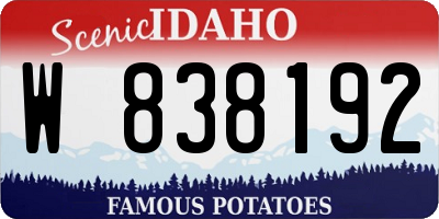 ID license plate W838192