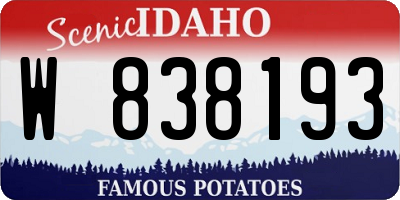 ID license plate W838193