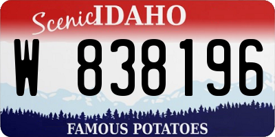 ID license plate W838196