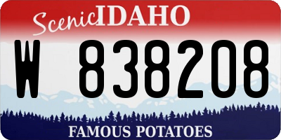 ID license plate W838208