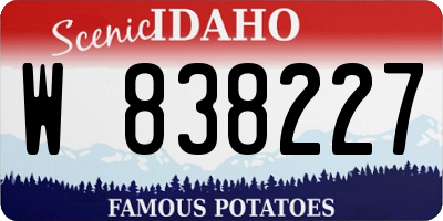 ID license plate W838227