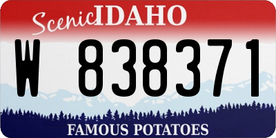 ID license plate W838371