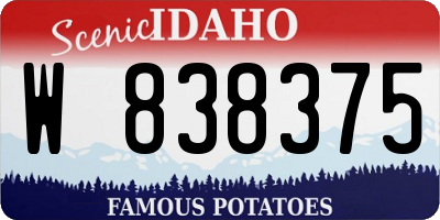 ID license plate W838375