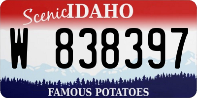 ID license plate W838397