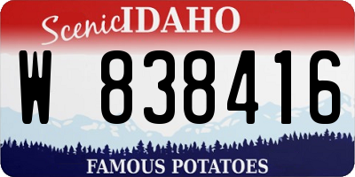 ID license plate W838416