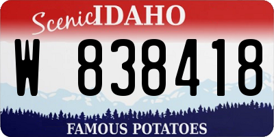 ID license plate W838418