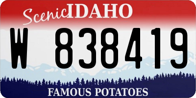 ID license plate W838419