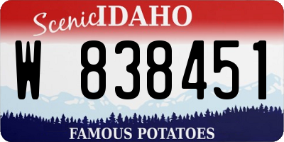 ID license plate W838451