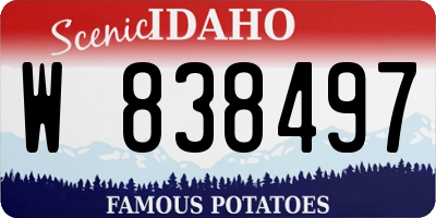 ID license plate W838497