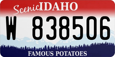 ID license plate W838506