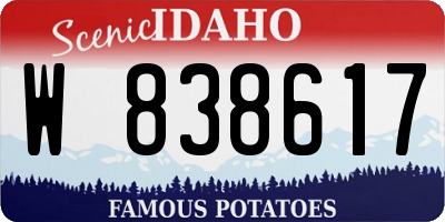 ID license plate W838617