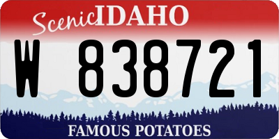 ID license plate W838721
