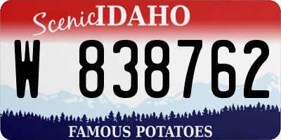ID license plate W838762