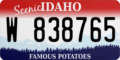 ID license plate W838765