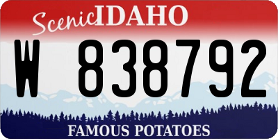 ID license plate W838792