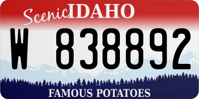 ID license plate W838892