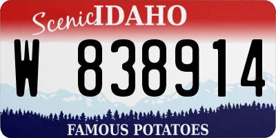 ID license plate W838914