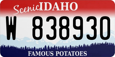ID license plate W838930