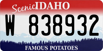 ID license plate W838932