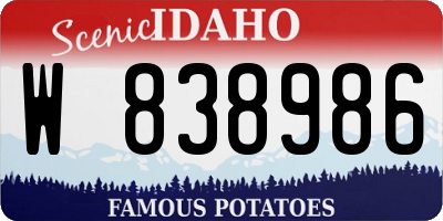 ID license plate W838986