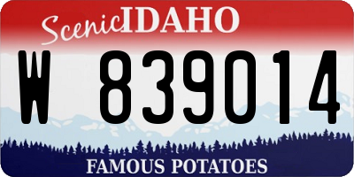 ID license plate W839014