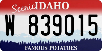 ID license plate W839015