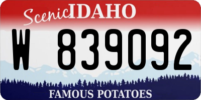 ID license plate W839092