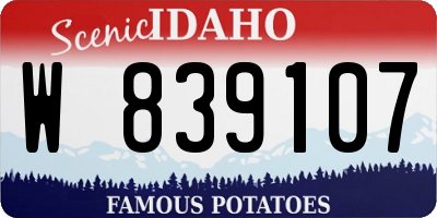 ID license plate W839107