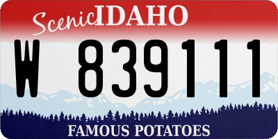 ID license plate W839111