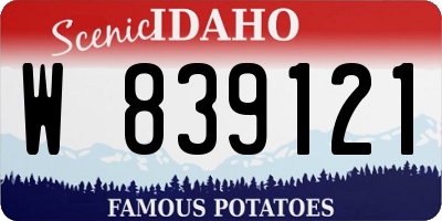 ID license plate W839121