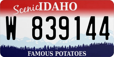 ID license plate W839144